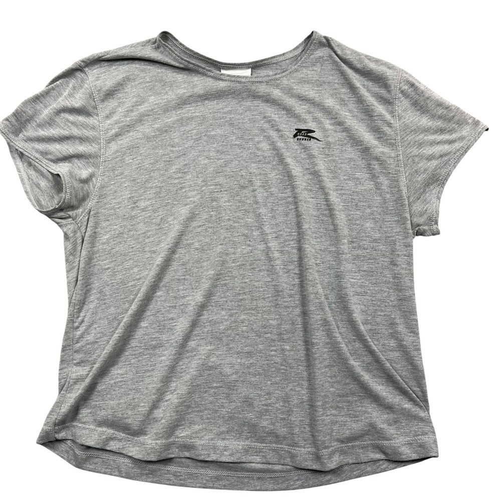 Road Runner T-Shirt Women L Gray Coolmax Active Running Made in USA 1532